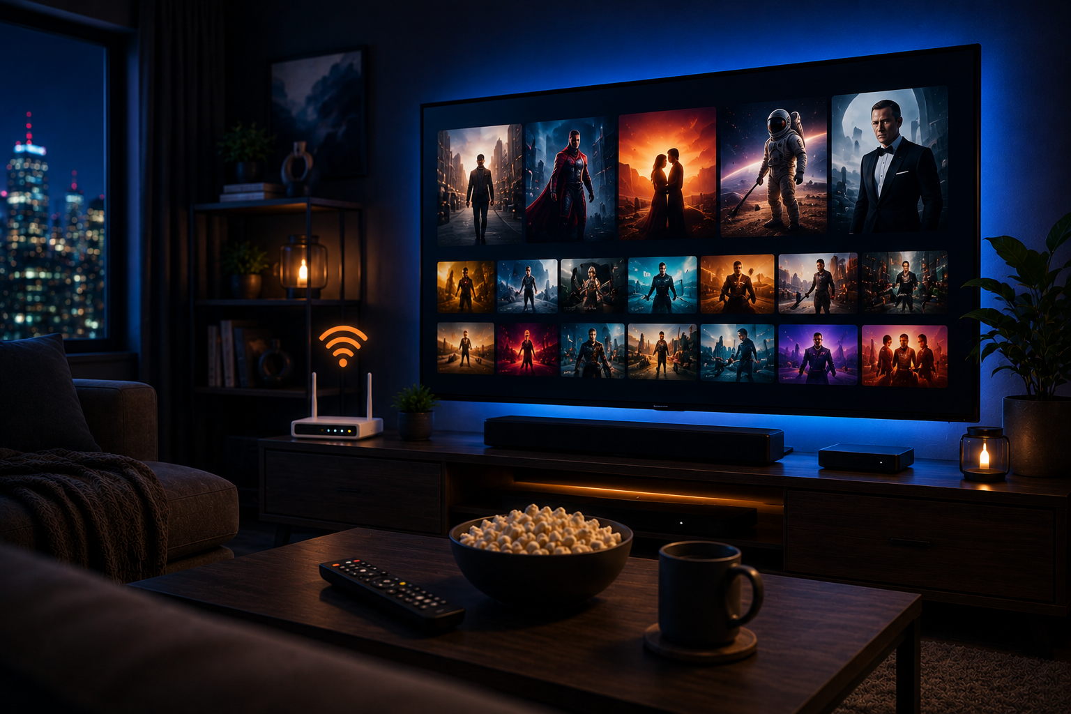 Movie streaming setup used to compare the best IPTV for movies options