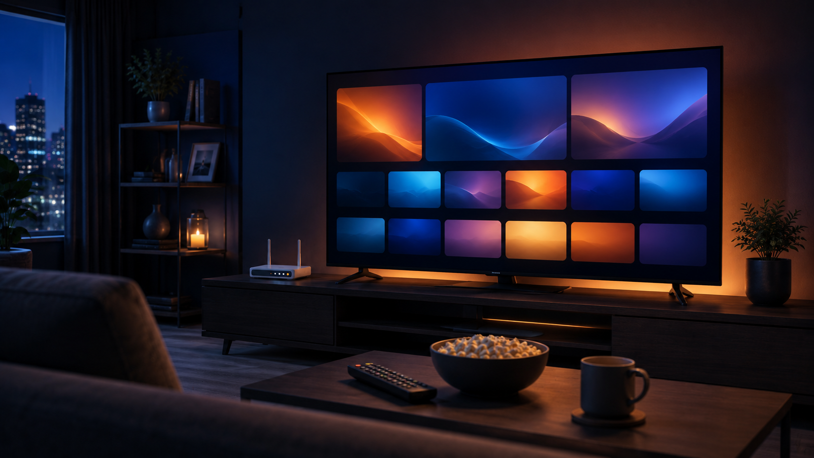 Smart TV setup used to compare the best IPTV for Smart TV options